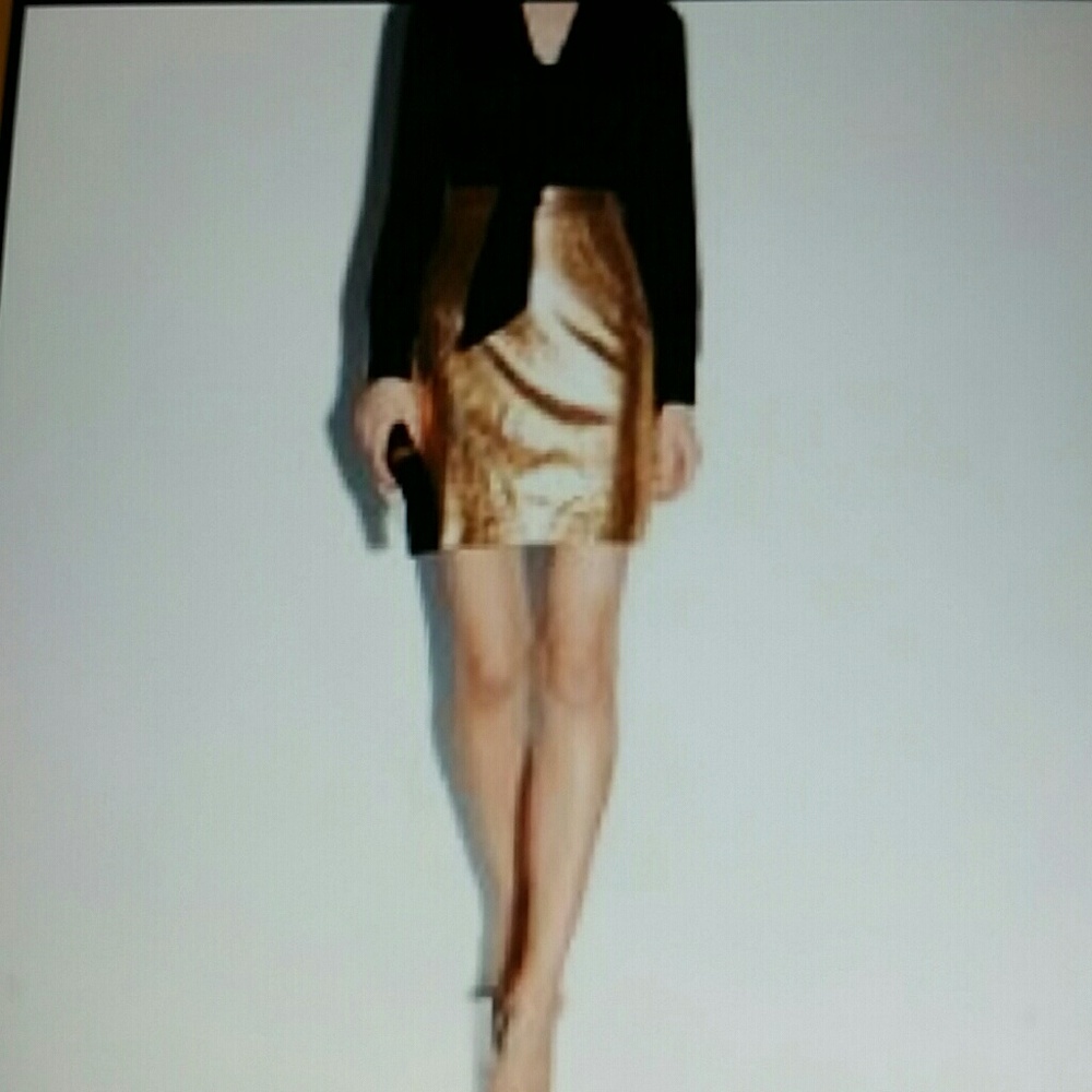 Dana Buchman Gold Skirt